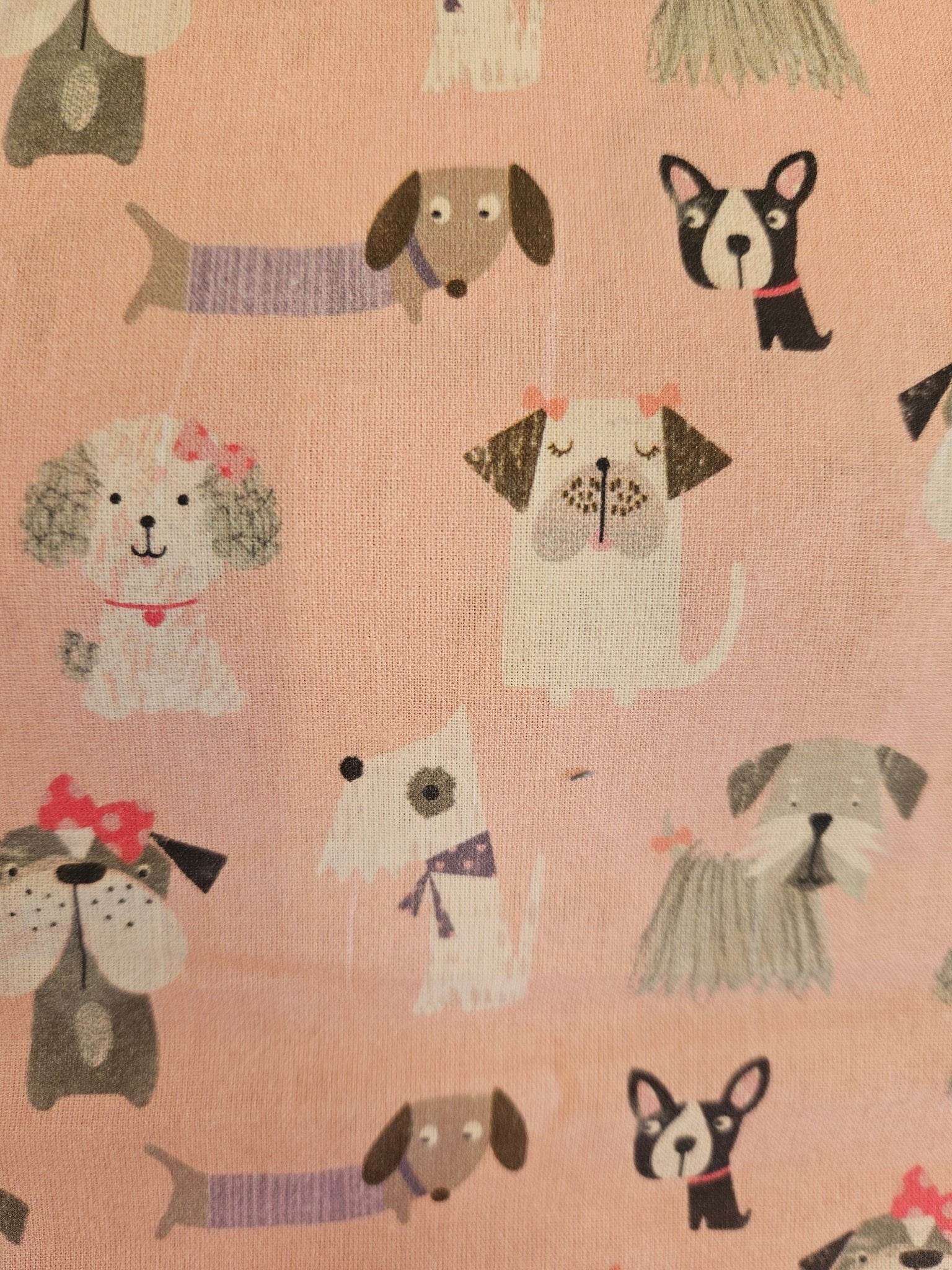 Katoen print honden roze 140cm breed - Stitch & Sew