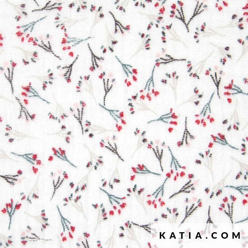 Gewatteerde Mousseline Forest Flowers – Linen Flower