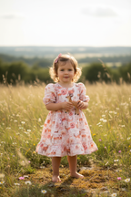 Kind met herten en rozen jurk