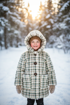 Kinderjas groen-blauw fake fur