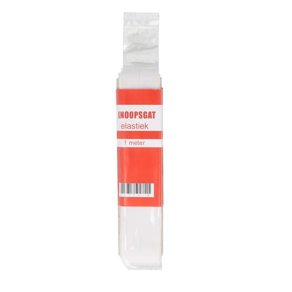 Knoopsgat-elastiek 20 mm – wit of zwart (25×1 m rol) – verstelbare tailleband - Stitch & Sew