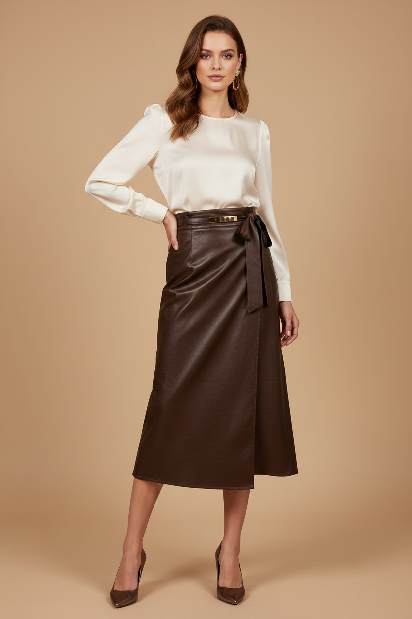 Leather Satin bruin kledingstuk
