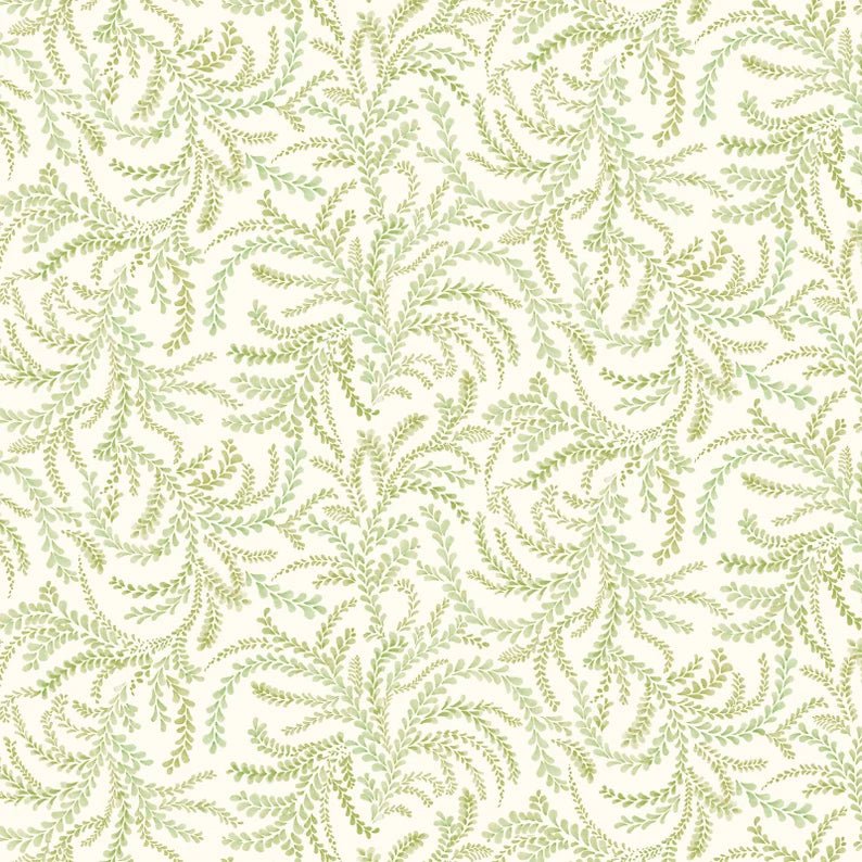 Love Birds – Groen Blad | Quiltstof Debbie Monson - Stitch & Sew