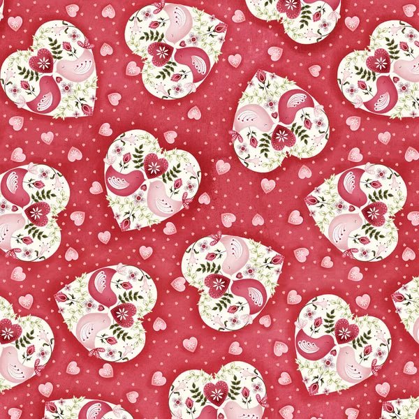 Love Birds – Hart Rood | Quiltstof Debbie Monson - Stitch & Sew