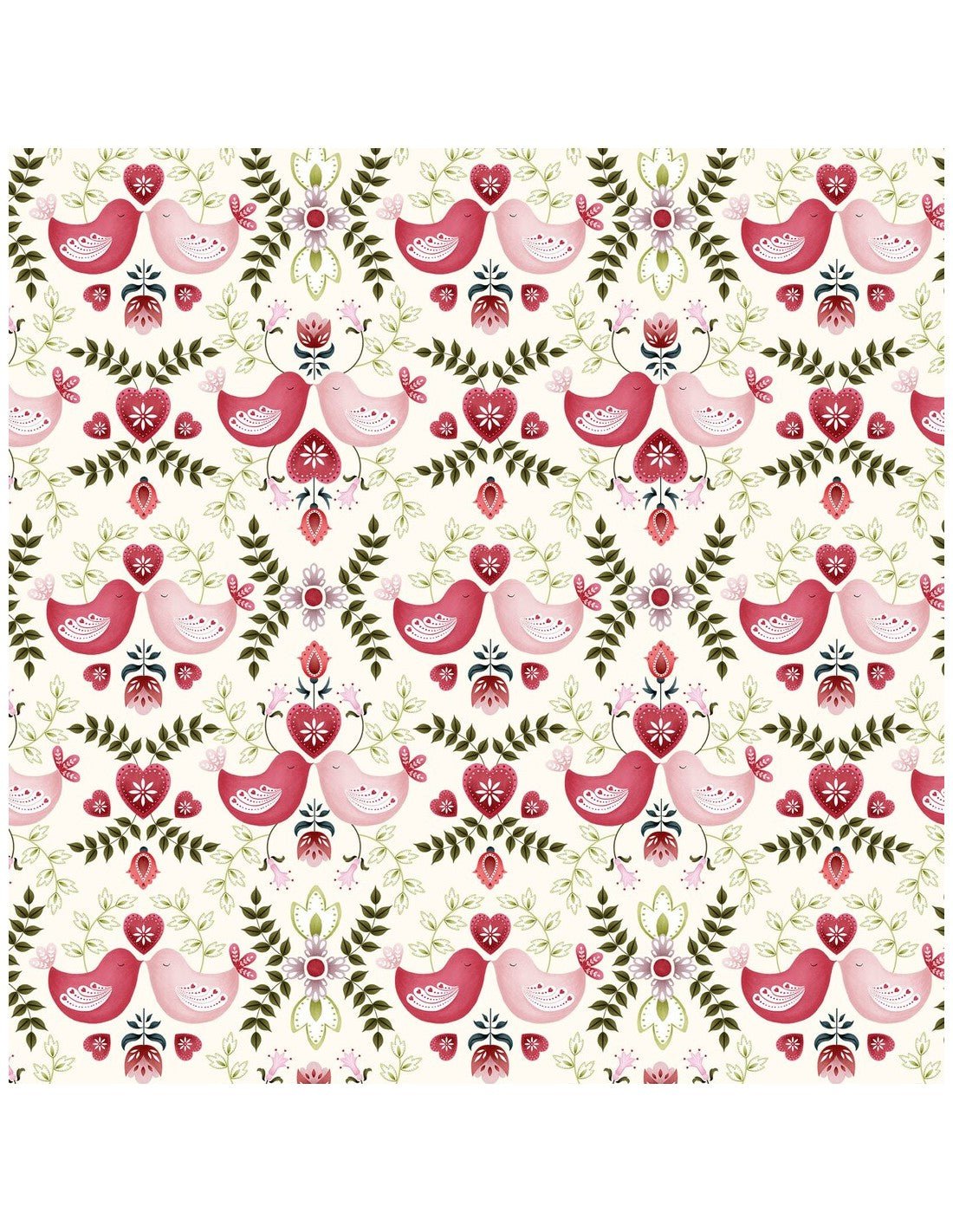 Love Birds – Hartjes Wit 1 | Quiltstof Debbie Monson - Stitch & Sew