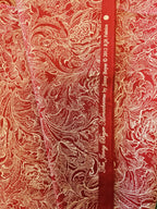 Monochrome Bloemen Quiltstof Rood/Goud – Jinny Beyer voor RJR Fabrics (2012) - Stitch & Sew