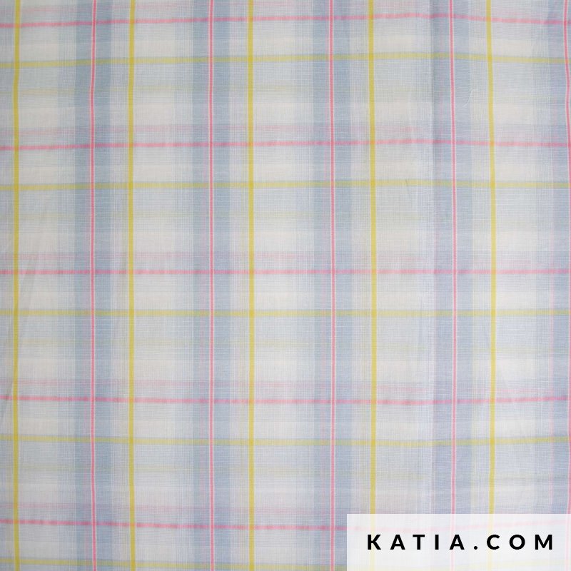 Fuchsia & Blue Fluor Madras geruite stof KATIA