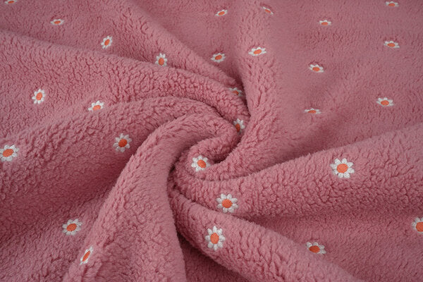 Curly Teddy Embroidered - Camilla Pink