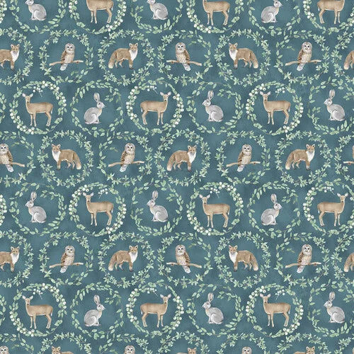 Teal ||Jaded Forest Anna Bailey  quilt stof