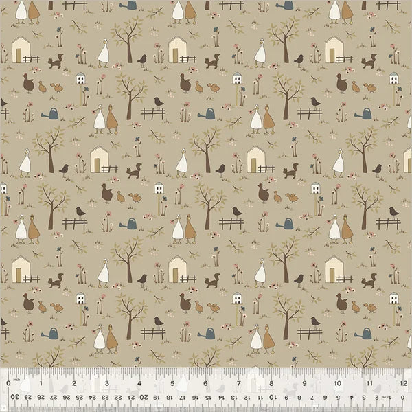 Petite Jeanne quiltstof met romantisch patroon in zachte tinten