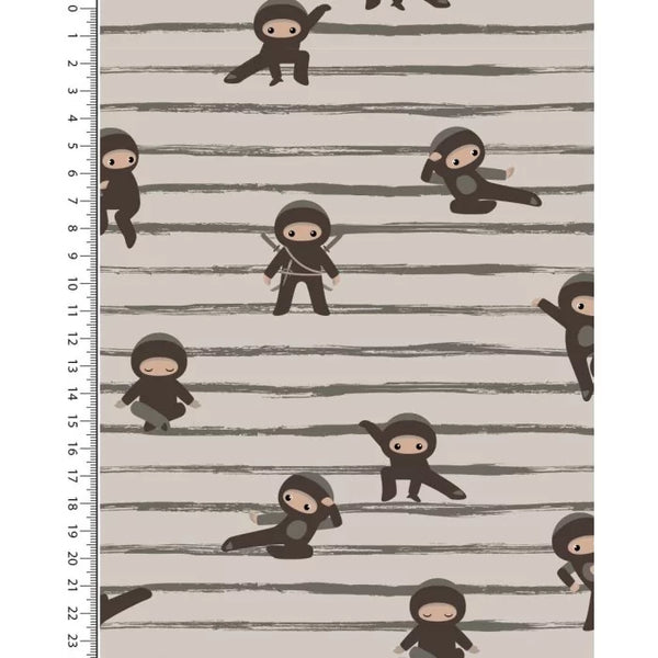 “Jerseystof met ninja-print – Jersey Toff Ninja, katoen-lycra mix”