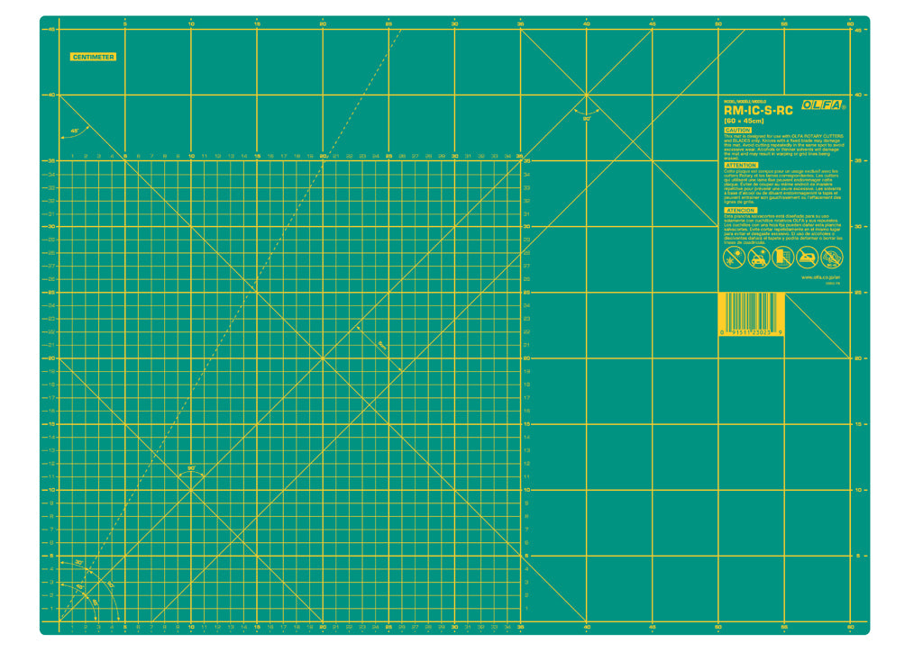 Onderlegger/Snijmat cm & inches 60x45cm