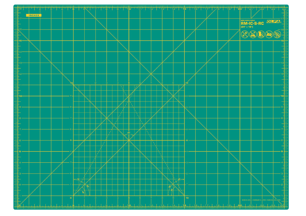 Onderlegger/Snijmat cm & inches 60x45cm