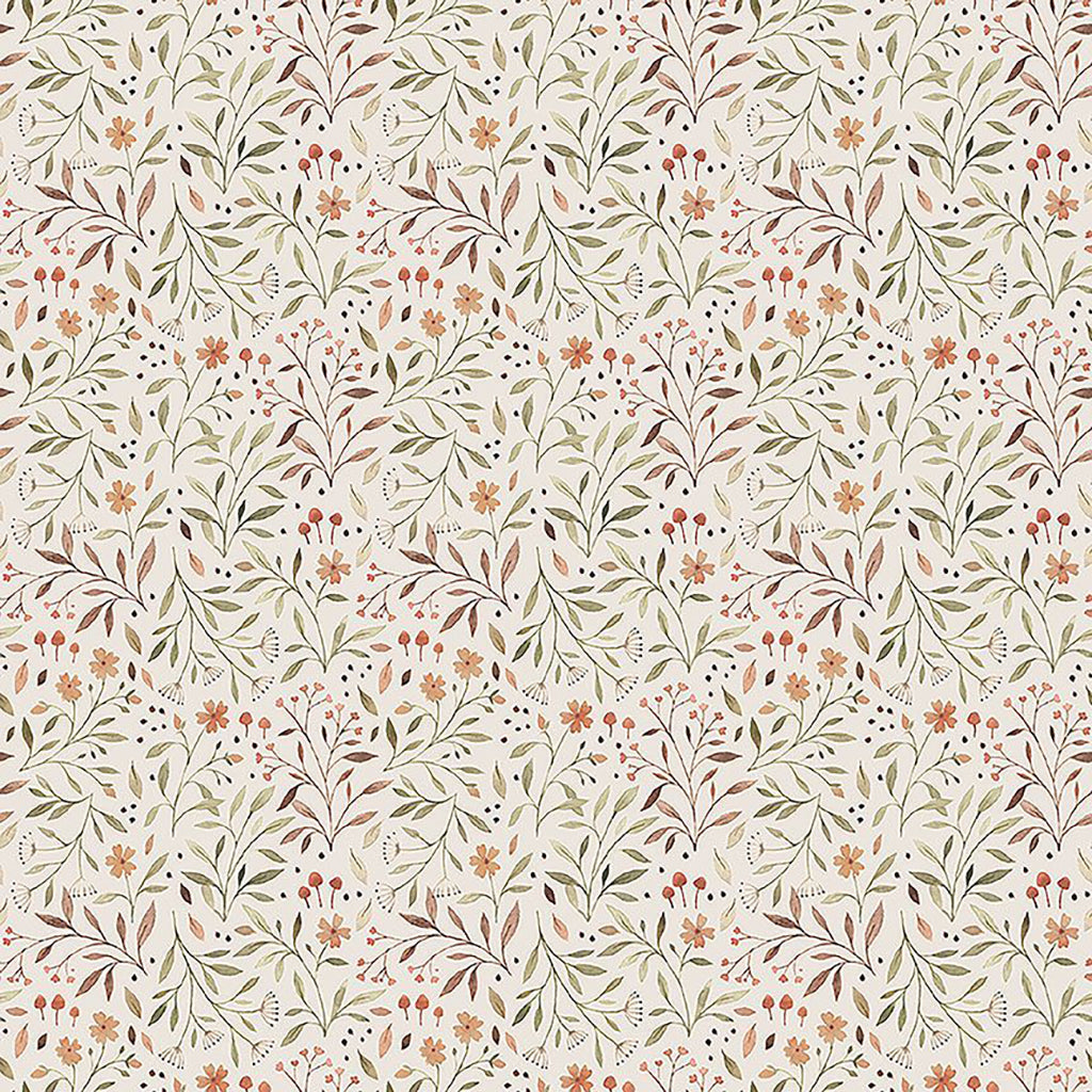 Woodland Friends Bloemen – botanische bloemenprint op crème achtergrond