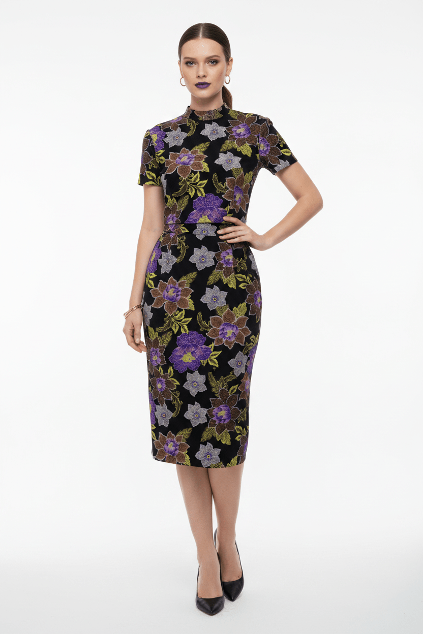 Premium Punta di Roma Jersey Stof | Flower Groen - Stitch & Sew