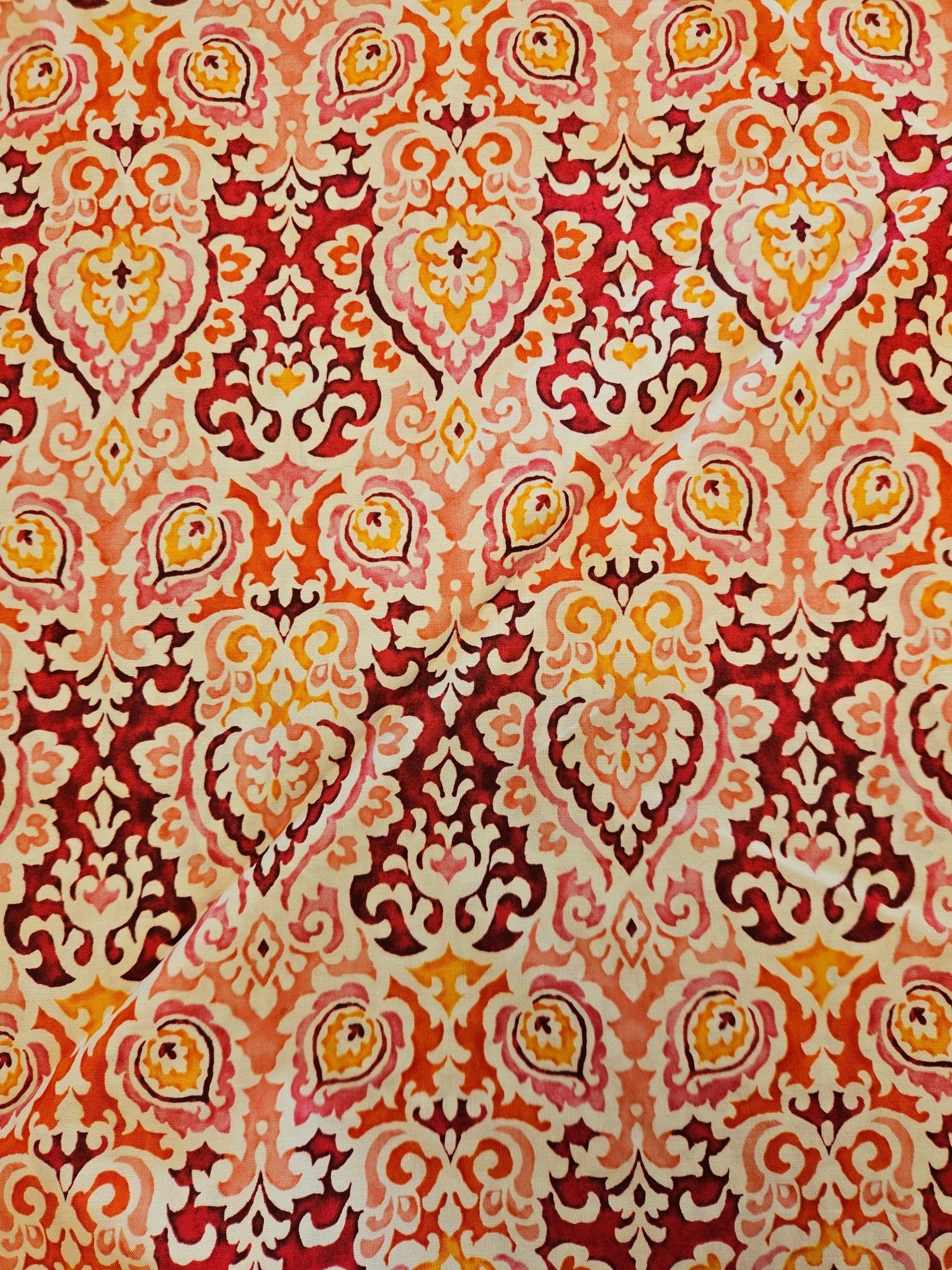 Quilt Gate GF5990-13 Damask – Roze/Oranje - Stitch & Sew