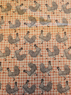 Quiltstof "Farm Fresh" – Kippen op roze ruit (Benartex) - Stitch & Sew