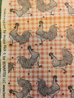Quiltstof "Farm Fresh" – Kippen op roze ruit (Benartex) - Stitch & Sew
