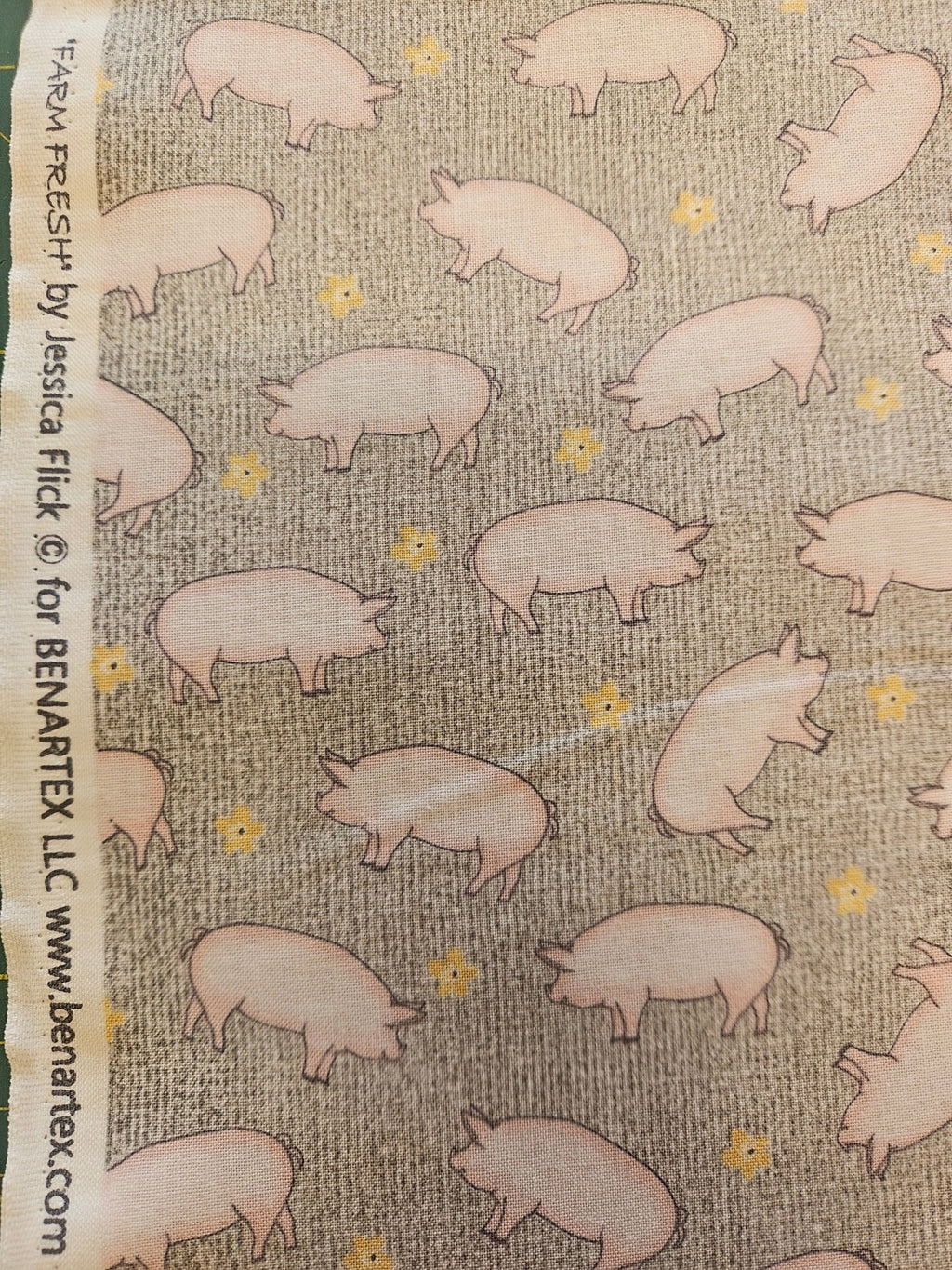 Quiltstof Farm Fresh – Varkens | Benartex (per 10 cm) - Stitch & Sew