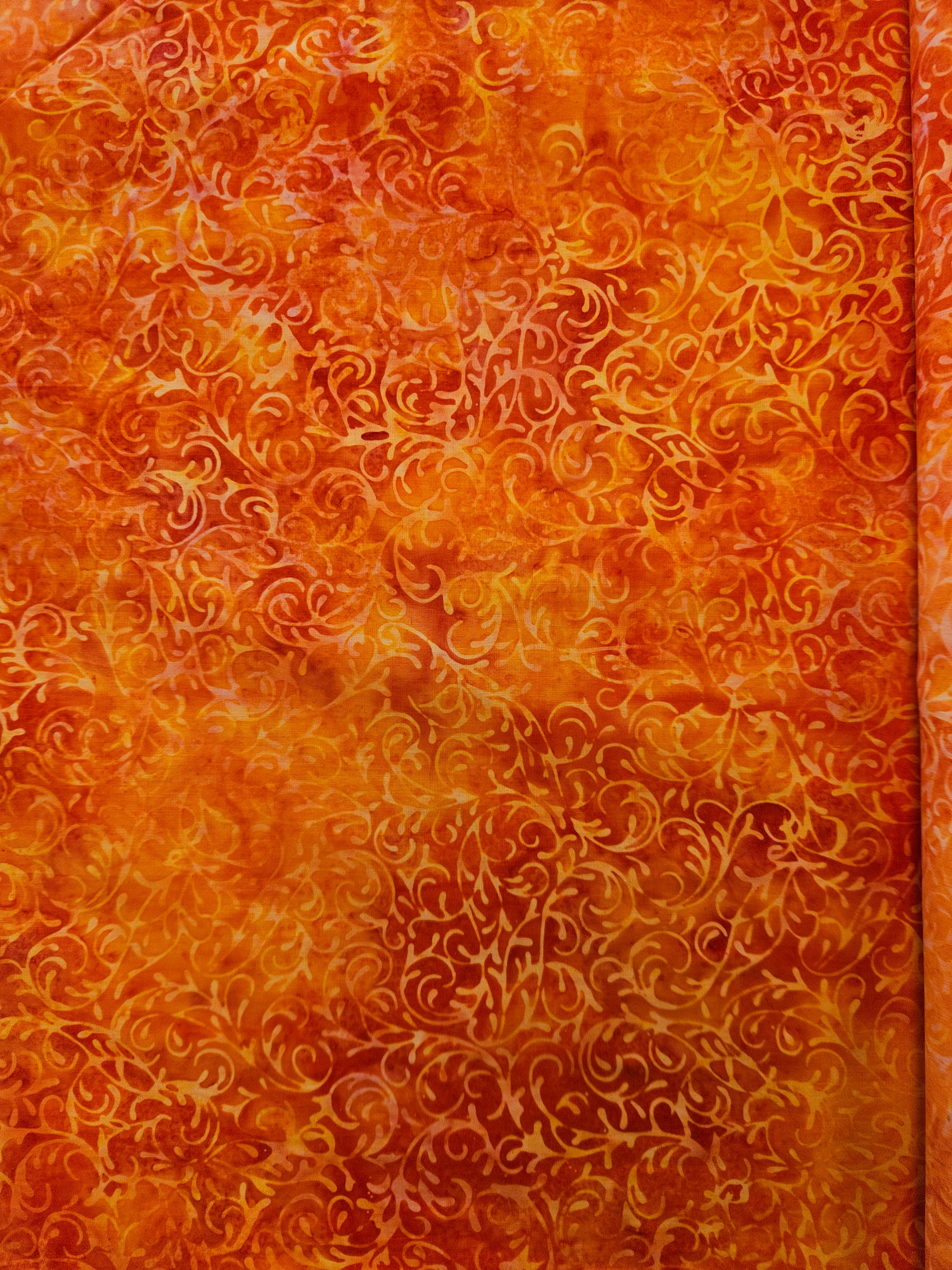 Krullen Batik Quiltstof – Oranje