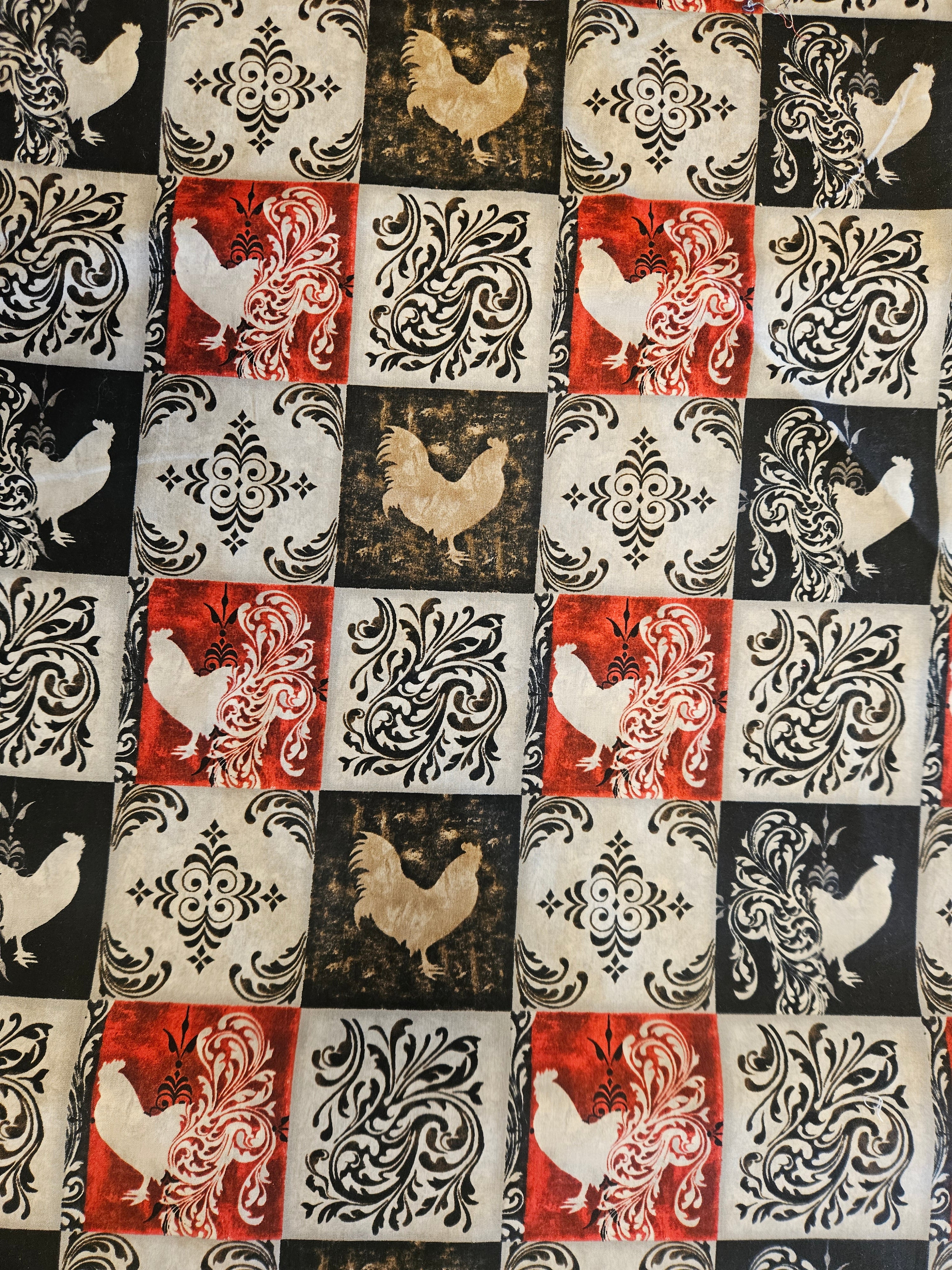 Quiltstof Hanen Blokken – per 10 cm