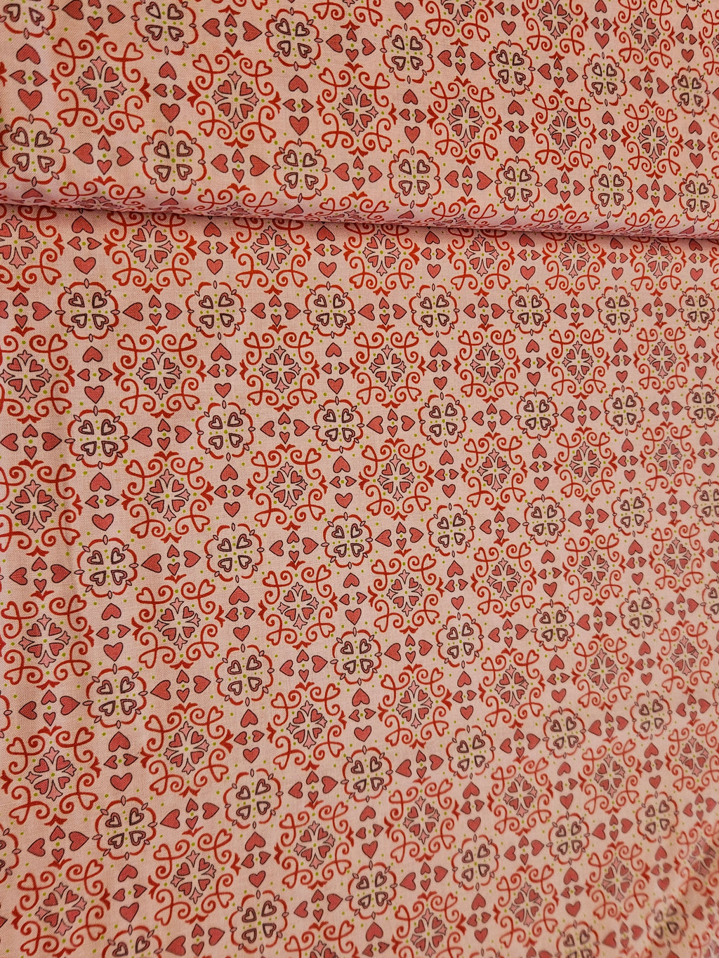 Quiltstof Hartjesprint Roze – Always & Forever (Moda) #1952 bright pink