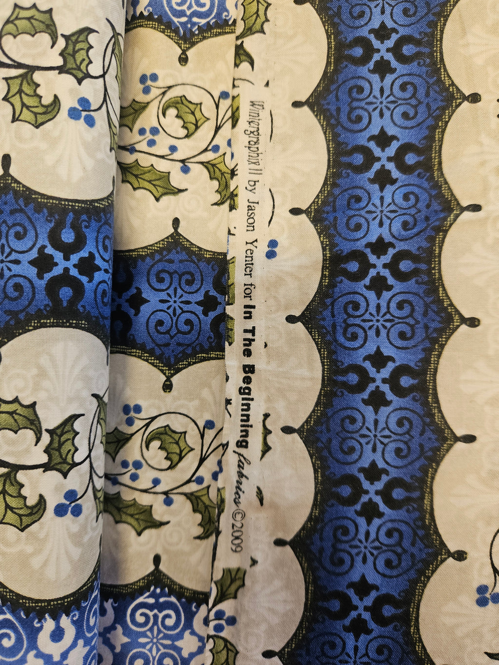 Wintergraphs II Quiltstof – Blauw Crème Hulst