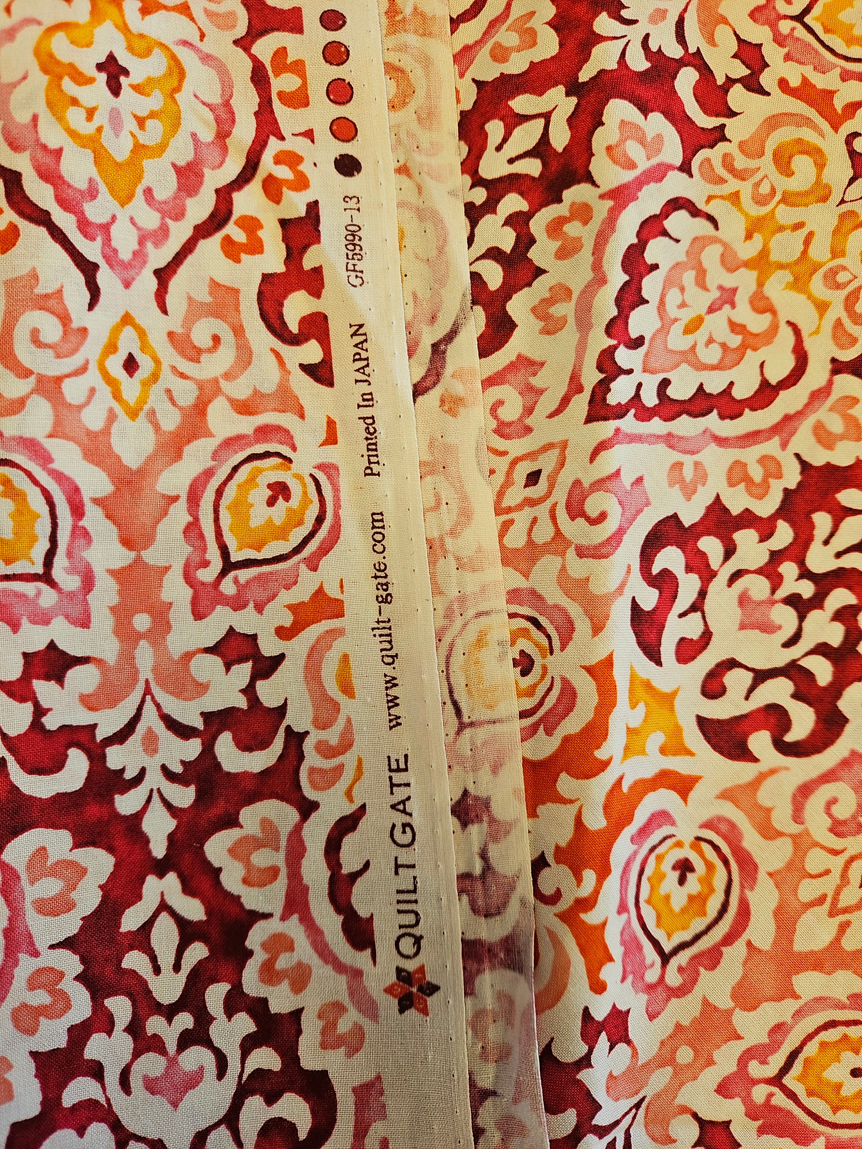 Quilt Gate GF5990-13 Damask – Roze/Oranje