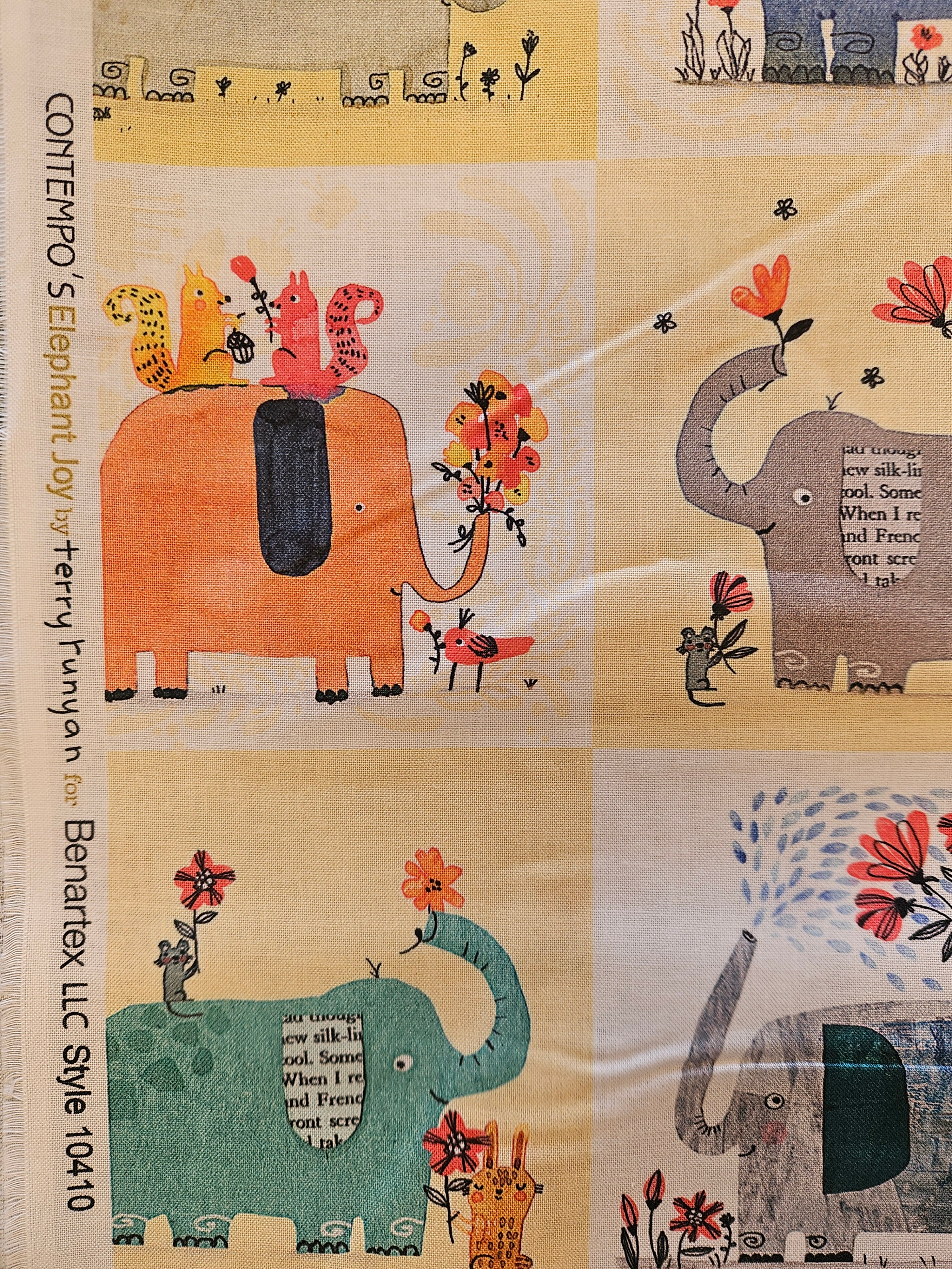 Elephant Joy Quiltstof – per blok (10 cm)