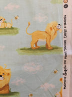 Quiltstof – Leeuwen lichtblauw (Susybee / Hamil Textiles)