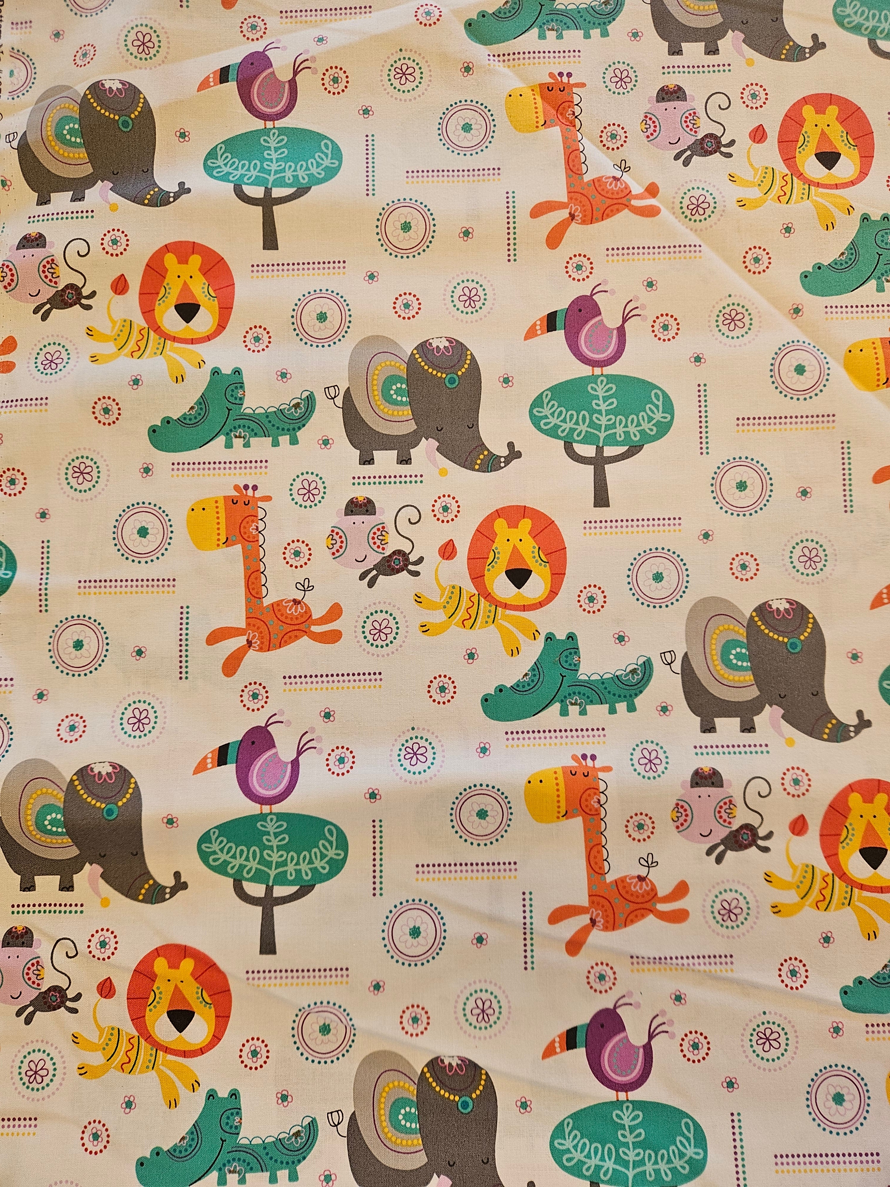 Quiltstof "Rumble" – Jungle dieren