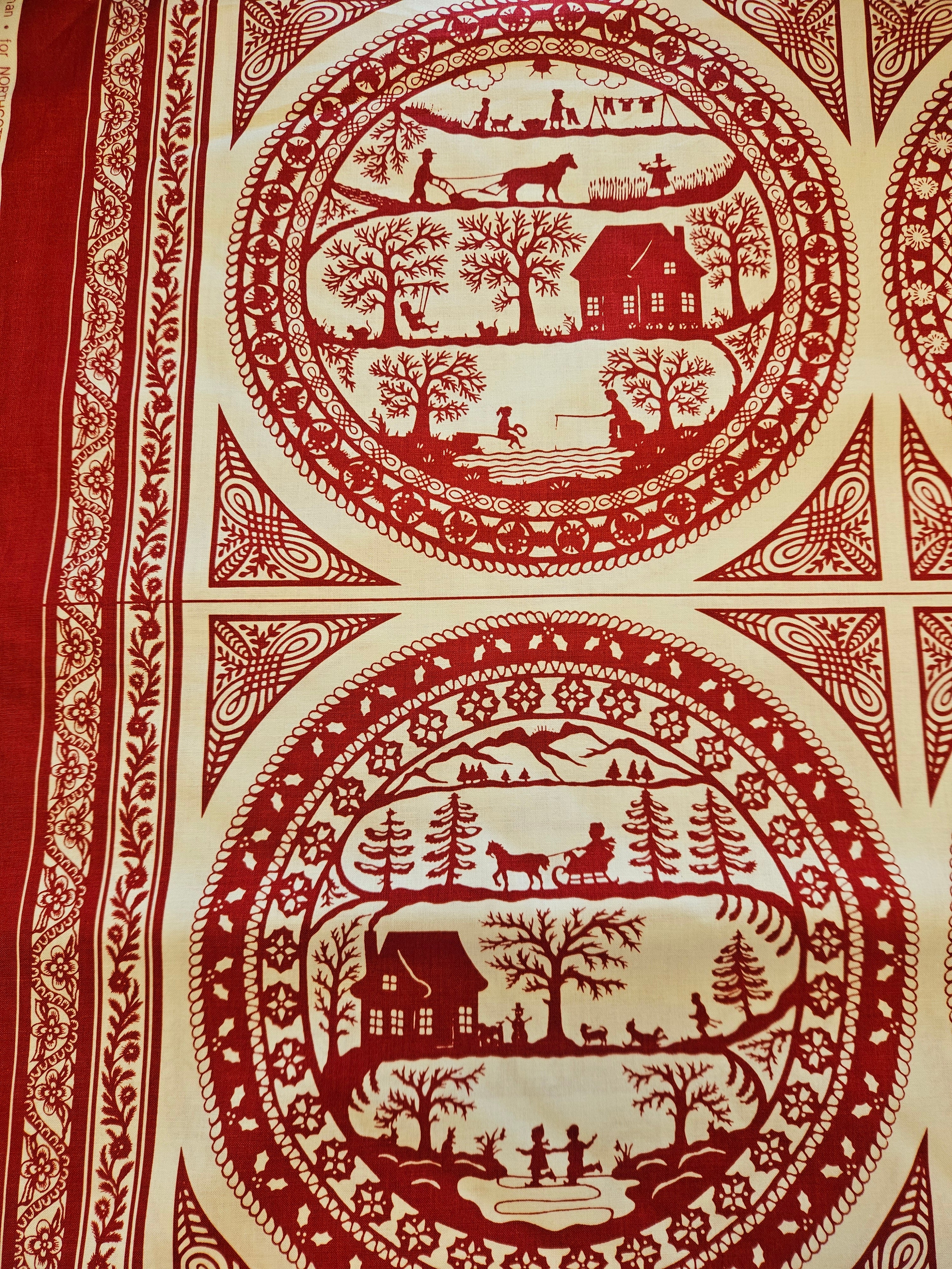 Simple Pleasures Panel Quiltstof Rood/Crème – Marie-Helene Grabman voor Northcott (5012)
