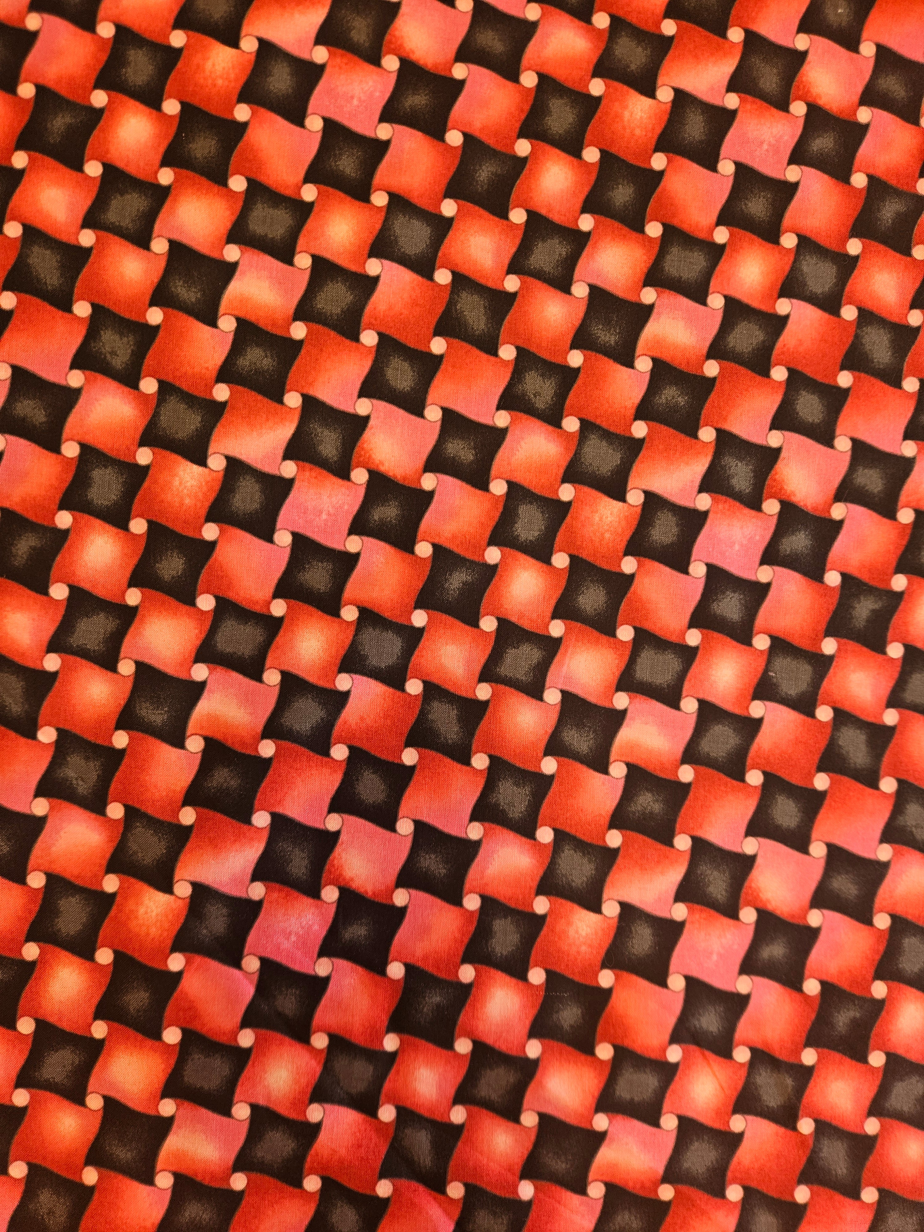 Quiltstof Vogue Rood Zwart – per 10 cm