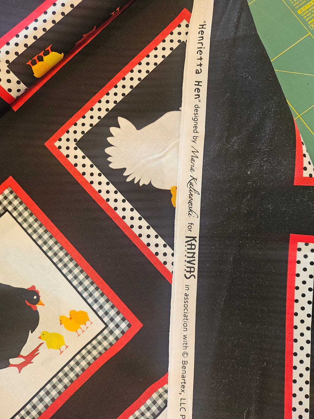 Quiltstof Henrietta Hen – Paneelstof Blokken | Kanvas (per 20 cm)