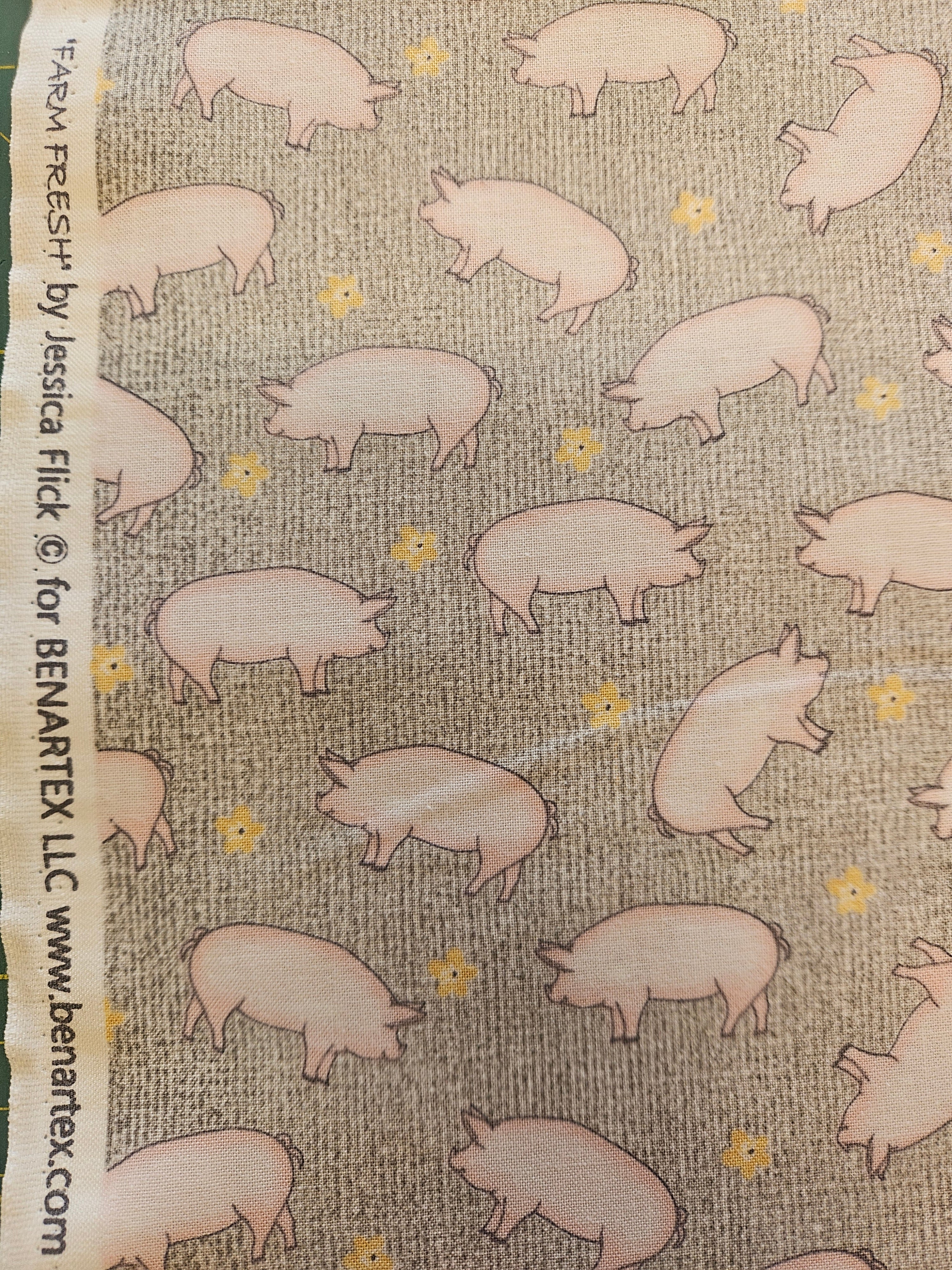Quiltstof Farm Fresh – Varkens | Benartex (per 10 cm)