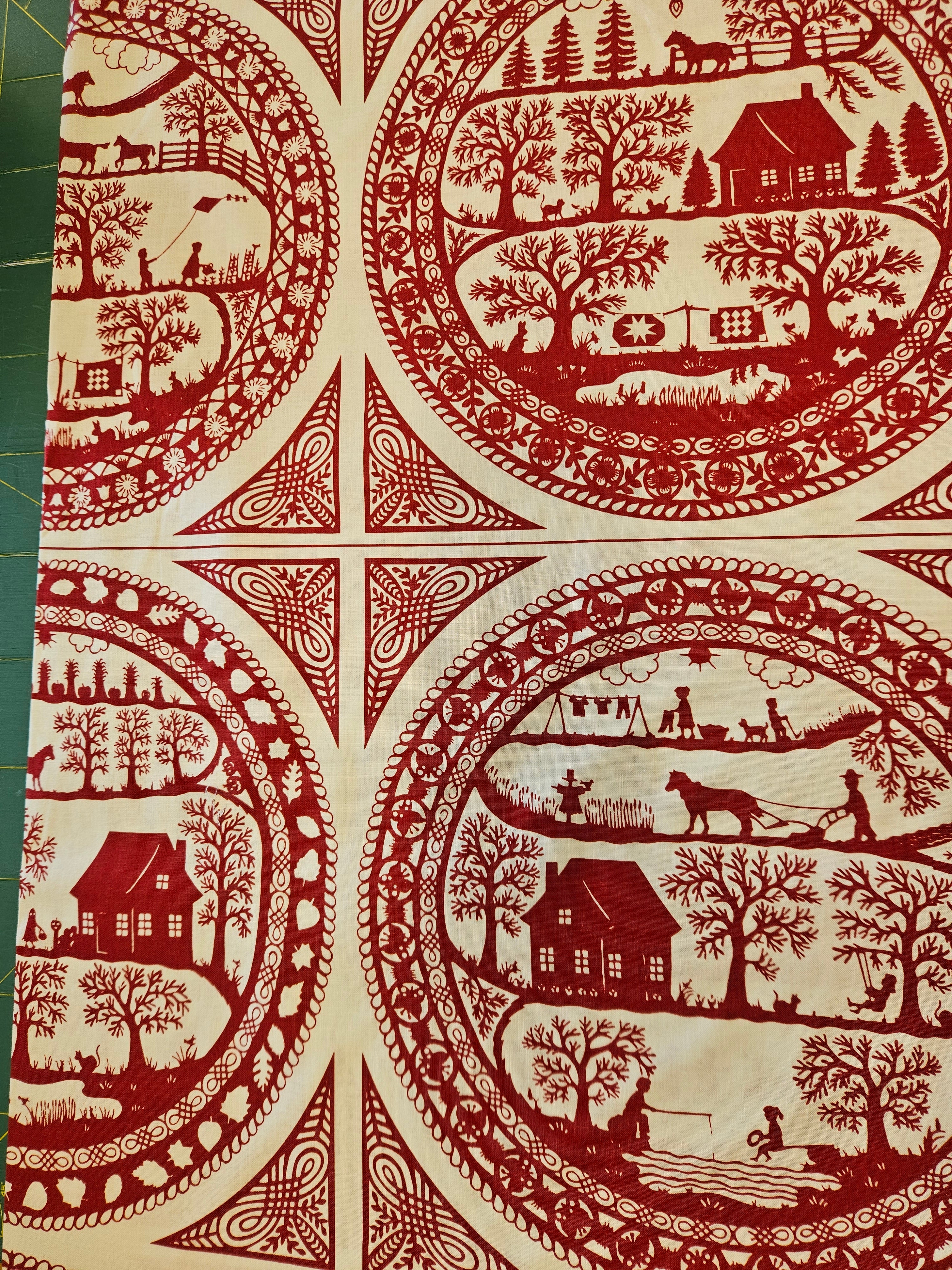 Simple Pleasures Panel Quiltstof Rood/Crème – Marie-Helene Grabman voor Northcott (5012)