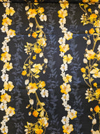 Natural Beauty – Bloemen Viscose Zwart/Geel