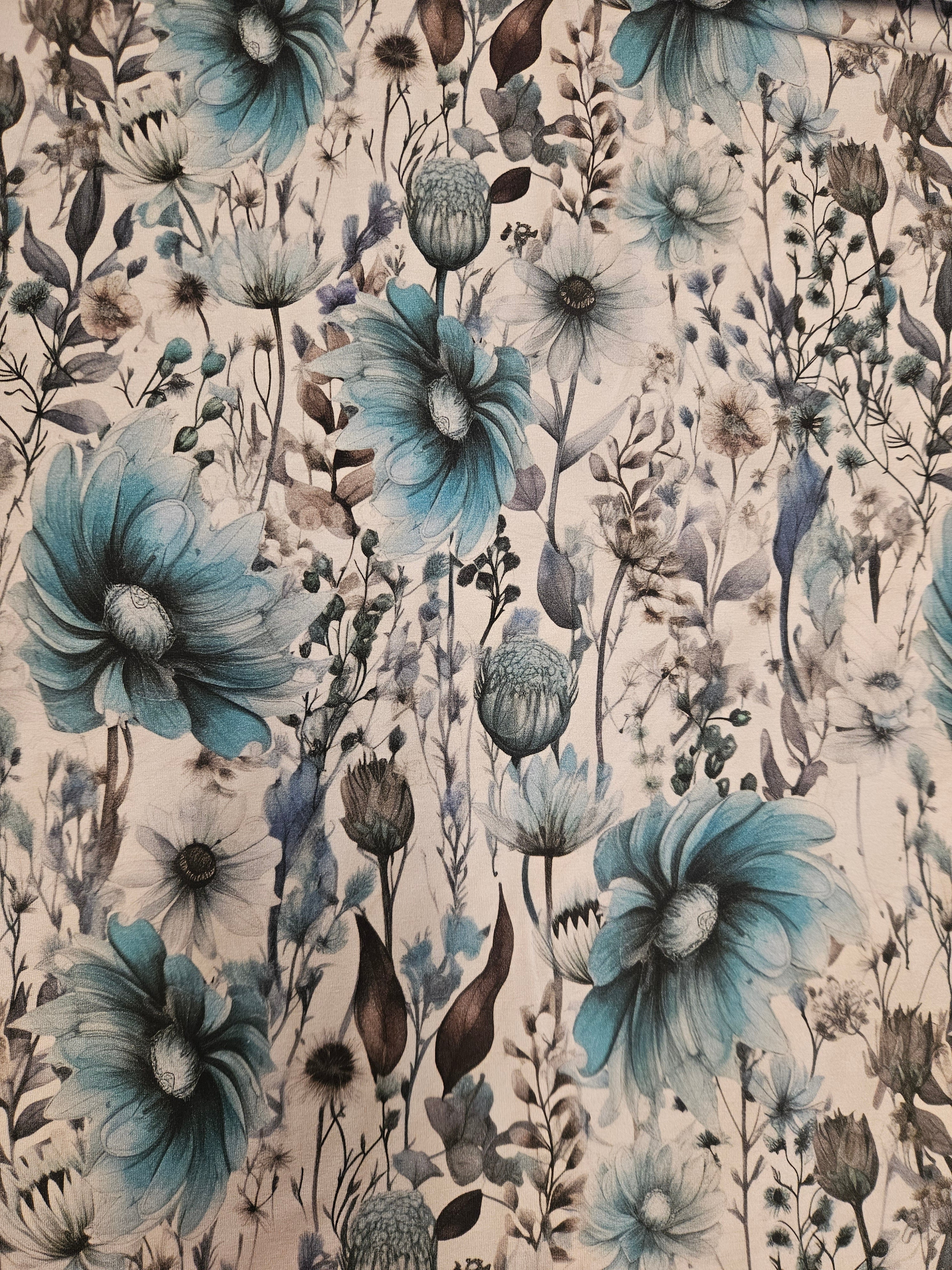 Avalana Jersey – Botanisch Bloemenprint Blauw9