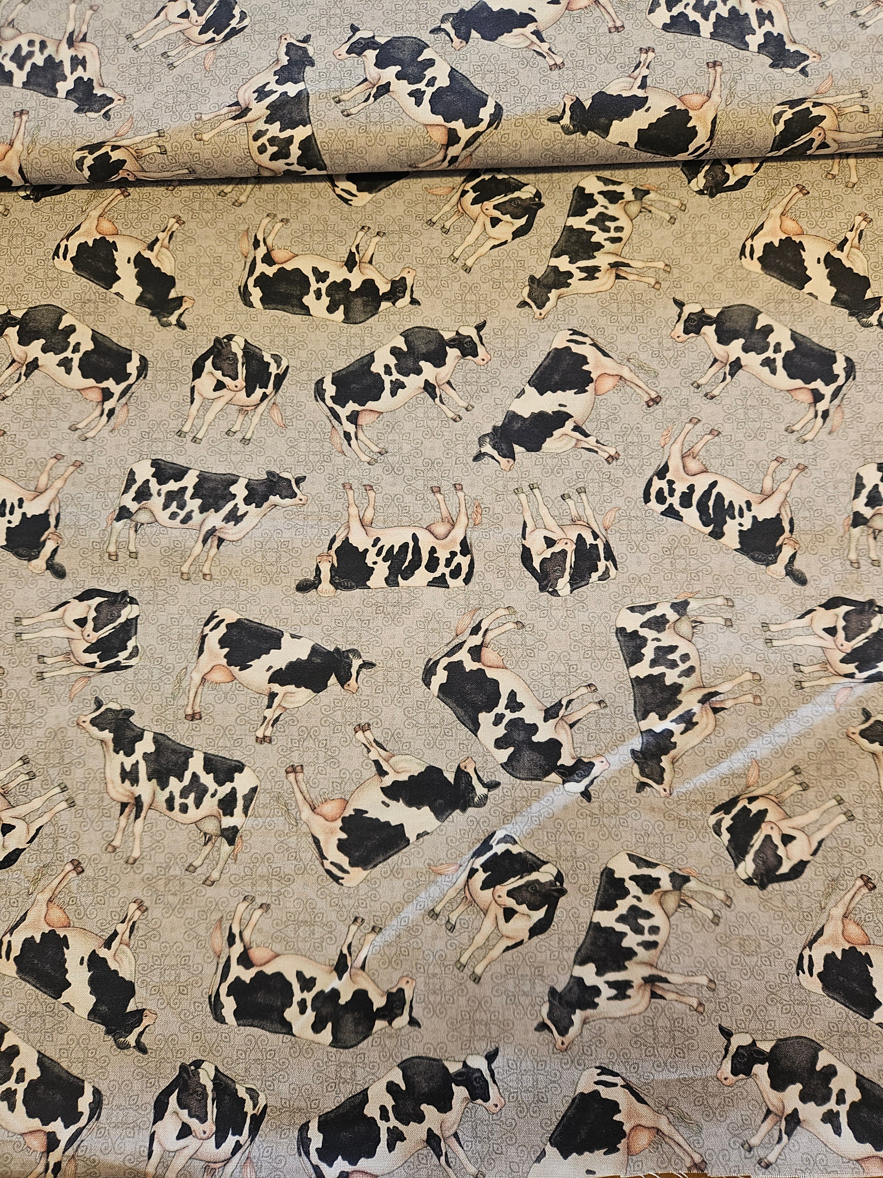 Katoenen stof koeienprint – Dan Morris / QT Fabrics