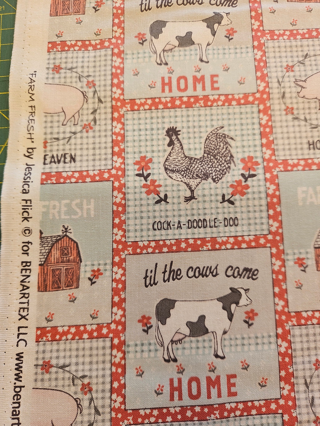 Quiltstof Farm Fresh – Boerderijdieren | Benartex (per 10 cm)