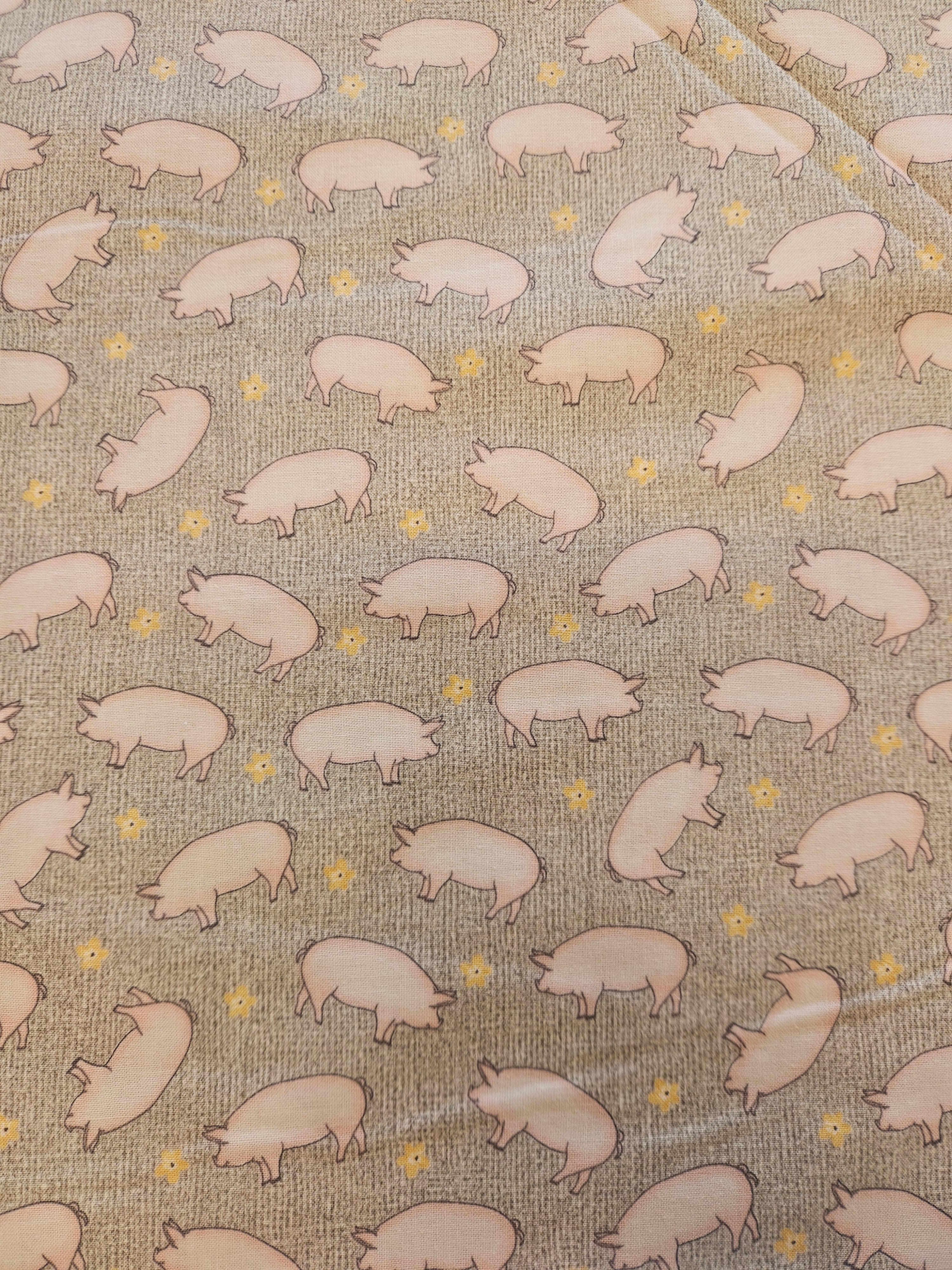 Quiltstof Farm Fresh – Varkens | Benartex (per 10 cm)