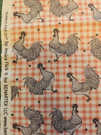 Quiltstof "Farm Fresh" – Kippen op roze ruit (Benartex)