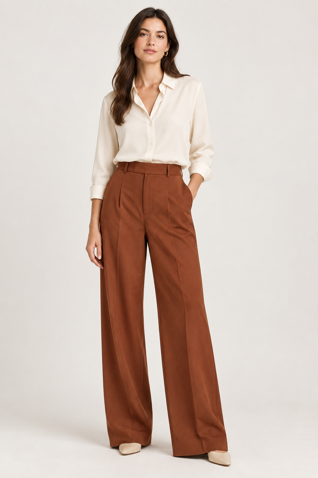 Sfeerbeeld van broek in Woven Bamboo twill
