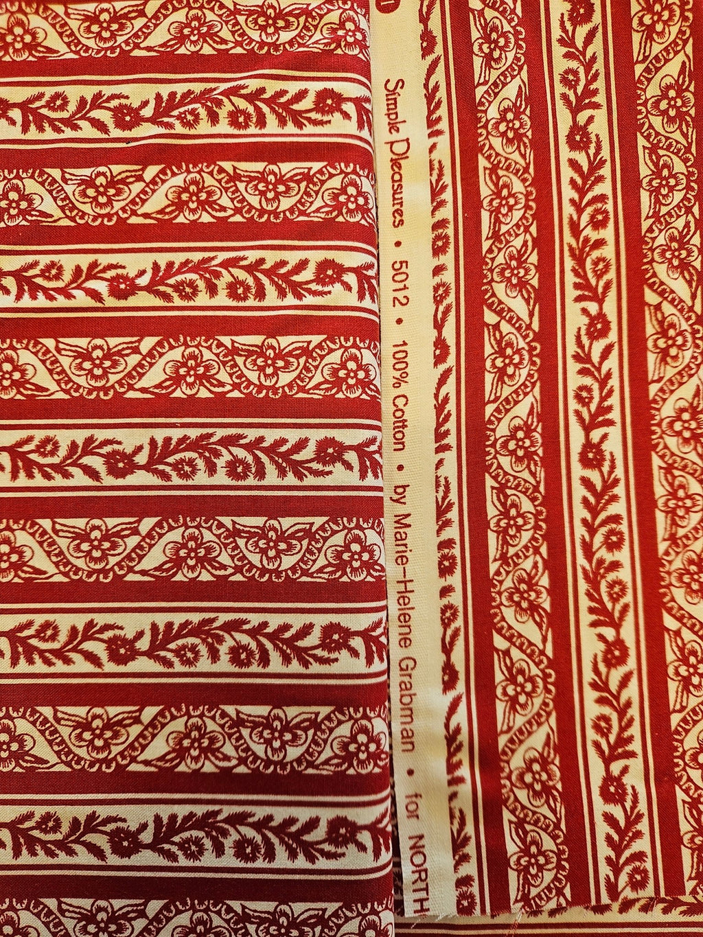 Simple Pleasures Strepen Quiltstof Rood/Crème – Marie-Helene Grabman voor Northcott (5012) - Stitch & Sew