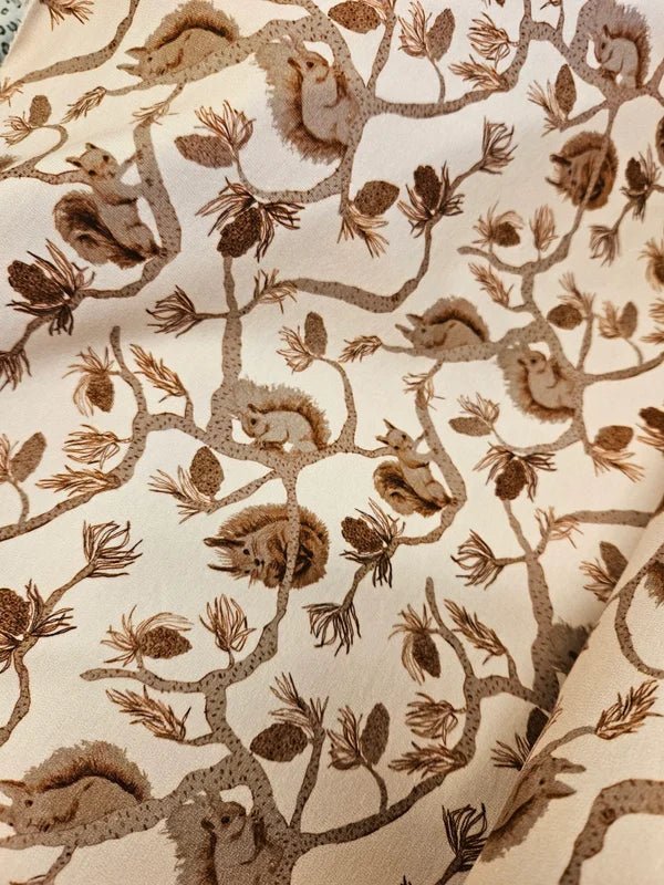 Squirrel Sweat Digital Print – 95% Katoen / 5% Elastaan, 146 cm breed - Stitch & Sew