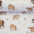 Swafing “Life in the Forest – Wildzwijn Jersey · crème kinderstof · ±140 cm breed Stitch & Sew - Stitch & Sew