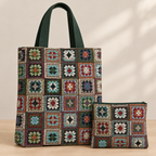 Tas en bijpassend etui in gobelin patchworkstof