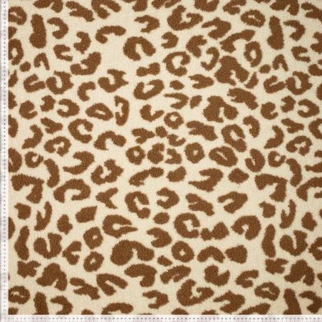 Teddy Jacquard Stof met Luipaardprint – 100% Polyester, OEKO-TEX® - Stitch & Sew