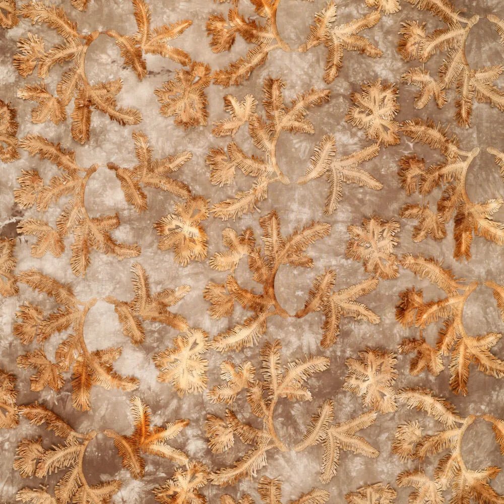 Tie Dye Palmy Embroidery Bruin - Stitch & Sew