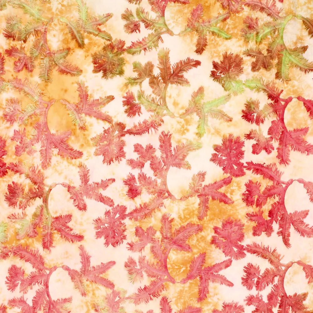 Tie Dye Palmy Embroidery Orange - Stitch & Sew